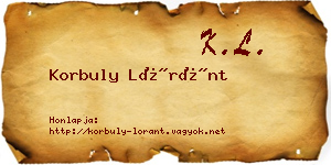 Korbuly Lóránt névjegykártya