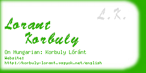 lorant korbuly business card
